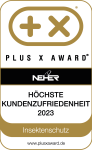 Plus X Award 2023 für höchste Kundenzufriedenheit im Bereich Insektenschutz, verliehen von Neher.
