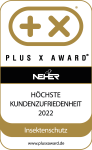 Plus X Award 2022 für höchste Kundenzufriedenheit im Bereich Insektenschutz, verliehen von Neher.